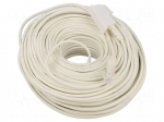 Cable: telephone | RJ45 plug,TAE F plug | 50m | white | Core: Cu