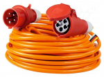 Extension lead | 5G2.5mm2 | 25m | PUR | orange | Sockets no: 1 | 16A