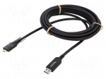 Cable | optical | USB A plug,USB C plug | 5m | black | 10Gbps | screw