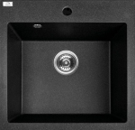 Alena, granite sink,with siphon,49x49x21.5cm,black