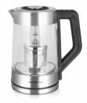 Emerio WK-122730 electric kettle 1.7 L 2200 W Black, Silver, Transparent