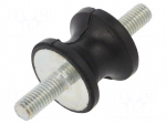 Vibration damper | M8 | &Oslash;: 30mm | rubber | L: 25mm | Thread len: 20mm