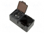 Connector: AC supply | socket | 2P+PE | 250VAC | 16A | dark grey | PIN: 3