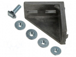 Angle bracket | for profiles | Width of the groove: 10mm | W: 43mm