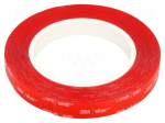 Tape: fixing | W: 15mm | L: 5.5m | Thk: 1mm | double-sided | acrylic