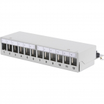 Digitus Modular Desktop Patch Panel, 12-Port (light gray, for Keystone modules, with labeling field)