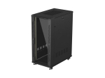 19" 27U 600 &times; 1000 BLACK FLOOR-STANDING RACK CABINET WITH GLASS DOOR, LANBERG (FLAT PACK)