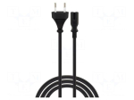Cable | H03VV-F | 2x0.75mm2 | CEE 7/16 (C) plug,IEC C7 female | PVC