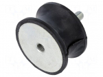 Vibration damper | M12 | &Oslash;: 75mm | rubber | L: 40mm | Thread len: 37mm