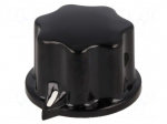 Knob | with pointer | thermoplastic | &Oslash;shaft: 6mm | &Oslash;31x20mm | black