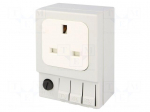 G-type socket | 250VAC | 6.3A | IP20 | DIN | 92x62x48mm
