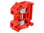 Splice terminal: rail | 0.5&divide;16mm2 | ways: 1 | terminals: 2 | red | TS35