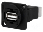 Coupler | USB A socket,USB B socket | FT | USB 2.0 | plastic | 19x24mm