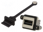 Socket | USB A | MUSB | for panel mounting,screw | THT | angled 90&deg;