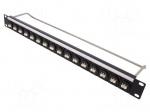 Connector: fiber optic | patch panel | screw | Size: 19",1U