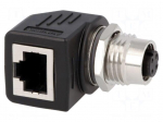 Adapter | RJ45 socket,M12 female | D code-Ethernet | PIN: 4 | Cat: 5e