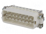 Connector: HDC | contact insert | male | C146 | PIN: 16 | 16+PE | size A16