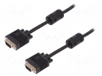 Cable | D-Sub 15pin HD plug,both sides | black | 5m | 28AWG | Core: Cu