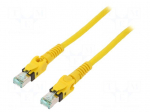 Patch cord | S/FTP | 6a | stranded | Cu | PUR | yellow | 1m | halogen free