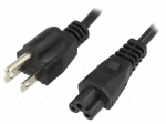 Cable | NEMA 5-15 (B) plug,IEC C5 female | 1.5m | black | PVC | 2.5A