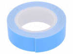 Tape: fixing | W: 19mm | L: 1.5m | white | Application: fixing,bonding
