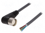 Connection lead | M23 | PIN: 19 | angled | 5m | plug | 150VAC | 8A | -25&divide;80&deg;C