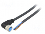 Connection lead | M8 | PIN: 3 | angled | 2m | plug | 60VAC | 4A | -40&divide;80&deg;C