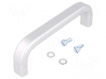 Handle | Mat: aluminium | grey | H: 39mm | L: 130mm | W: 15mm