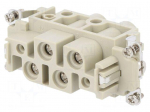 Connector: HDC | contact insert | female | DK | PIN: 6 | 2+PE,4+PE