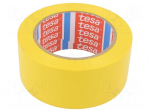 Tape: warning | yellow | L: 33m | W: 50mm | self-adhesive | Thk: 0.15mm