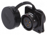 Connector: circular | socket | female | PIN: 3 | IP67 | SA20 | 25A | 500V