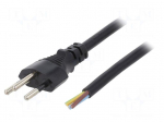 Cable | 3x1mm2 | wires,SEV-1011 (J) plug | PVC | 1.8m | black | 10A | 250V