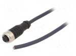 Cable: for sensors/automation | M12 | PIN: 4 | straight | 5m | plug | 4A