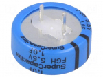 Supercapacitor | THT | 1F | 5.5VDC | -20&divide;80% | &Oslash;21.5x9.5mm | 35&Omega; | H: 9.5mm