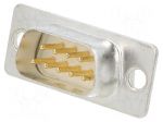 Connector: D-Sub | plug | male | PIN: 9 | straight | soldering | white | 5A