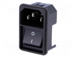 Connector: AC supply | socket | male | 10A | 250VAC | C14 (E) | KEB2