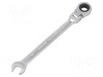 Wrench: combination spanner | rattle,with joint | 10mm | satin