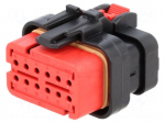 Connector: automotive | red | socket | female | PIN: 12 | 4.5mm | crimped