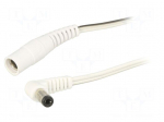 Cable | 2x0.5mm2 | DC 5,5/2,5 plug,DC 5,5/2,5 socket | angled | 2m