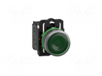 Switch: push-button | 22mm | Stabl.pos: 1 | NC + NO | green | LED | 230V