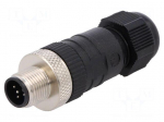 Connector: M12 | plug | PIN: 5 | male | straight | IP67 | screw terminal