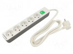 Extension lead | 3x1.5mm2 | 1.8m | white | Sockets no: 5 | 16A