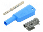 Laboratory connector: 4mm banana | 19A | 1kV | blue | 1mm2 | screw