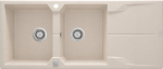 2-bowl granite sink with drainer