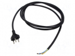 Cable | 3x1mm2 | wires,SEV-1011 (J) plug | PVC | 2.5m | black | 10A | 250V