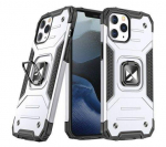 Back panel cover Wozinsky Apple iPhone 13 Pro Max Ring Armor Case Kickstand Tough Rugged Cover Silver