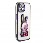 Back panel cover iLike Apple iPhone 14 Silicone Case Print Desire Rabbit Purple