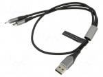 Cable | USB 2.0 | USB A plug,USB B micro plug,USB C plug | 0.5m