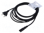 Cable | 2x0.75mm2 | CEE 7/16 (C) plug,IEC C7 female | PVC | 5m | black