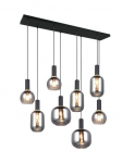 Trio Diva piekarama lampa 8-pc E27 matt black/chrome plated brushed steel 319800832 4017807614589